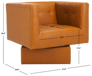 Safavieh Hamlet Swivel Accent Chair - Stylish Shelter-Back Design, Deep Seat, And Durable Performance Fabric ACH4519A