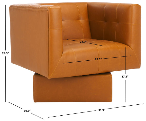 Safavieh Hamlet Swivel Accent Chair - Stylish Shelter-Back Design, Deep Seat, And Durable Performance Fabric ACH4519A