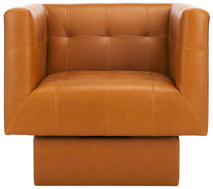 Safavieh Hamlet Swivel Accent Chair - Stylish Shelter-Back Design, Deep Seat, And Durable Performance Fabric ACH4519A