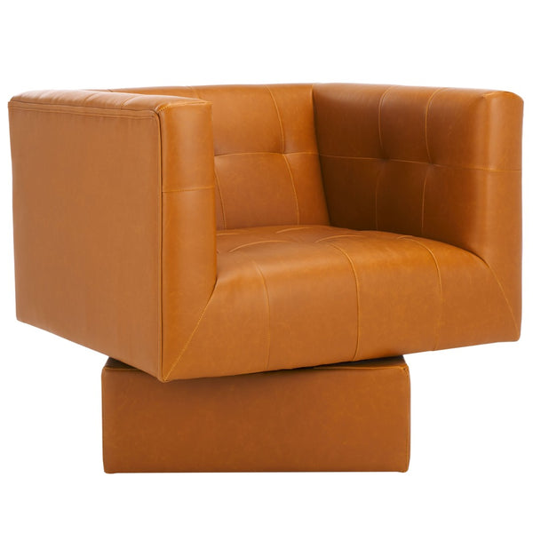 Safavieh Hamlet Swivel Accent Chair - Stylish Shelter-Back Design, Deep Seat, And Durable Performance Fabric ACH4519A