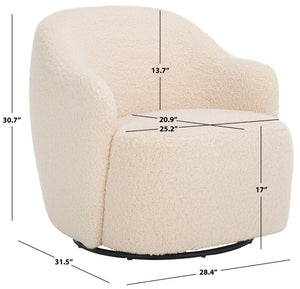 Safavieh Theoden Plush Swivel Accent Chair - Modern Faux Shearling Comfort For Living Room & Bedroom Decor ACH4524A