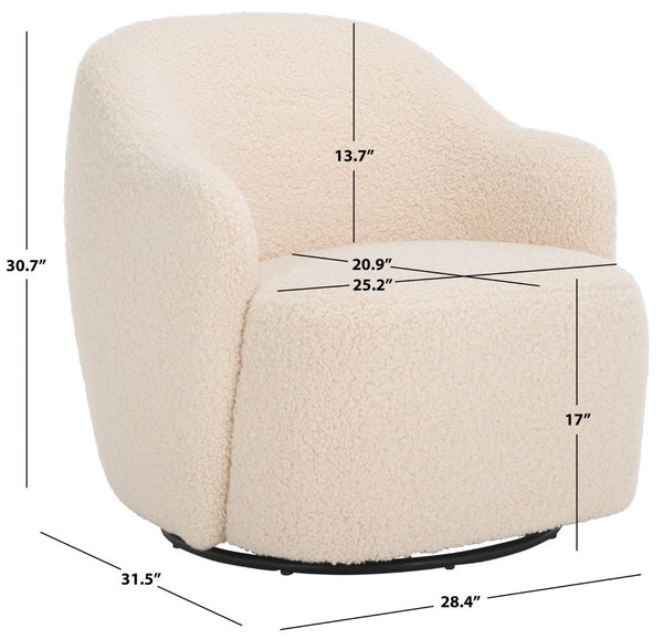 Safavieh Theoden Plush Swivel Accent Chair - Modern Faux Shearling Comfort For Living Room & Bedroom Decor ACH4524A