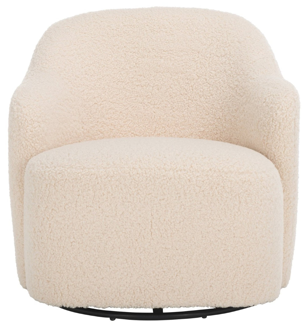 Safavieh Theoden Plush Swivel Accent Chair - Modern Faux Shearling Comfort For Living Room & Bedroom Decor ACH4524A