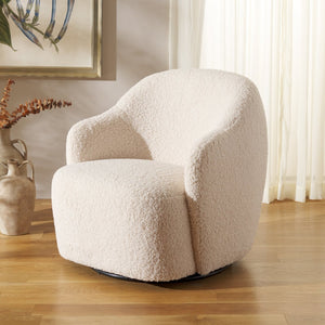 Safavieh Theoden Plush Swivel Accent Chair - Modern Faux Shearling Comfort For Living Room & Bedroom Decor ACH4524A