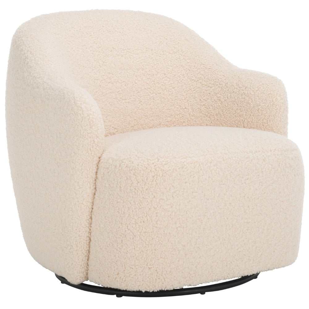 Safavieh Theoden Plush Swivel Accent Chair - Modern Faux Shearling Comfort For Living Room & Bedroom Decor ACH4524A