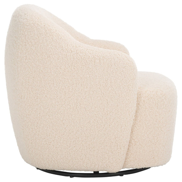 Safavieh Theoden Plush Swivel Accent Chair - Modern Faux Shearling Comfort For Living Room & Bedroom Decor ACH4524A