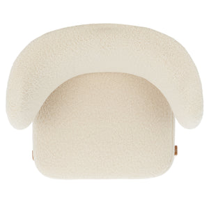 Safavieh Jakoda Accent Chair - Luxurious Off-white Shearling, Mid-century Design For Elegant Spaces Off White ,Natural Wood,Fabric,Foam Ach4525a