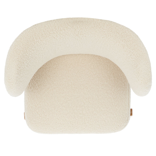 Safavieh Jakoda Accent Chair - Luxurious Off-white Shearling, Mid-century Design For Elegant Spaces Off White ,Natural Wood,Fabric,Foam Ach4525a