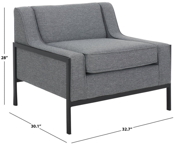 Safavieh Somerled Accent Chair - Contemporary Grey/Black Upholstered Seat For Style, Comfort & Versatility ACH4528A