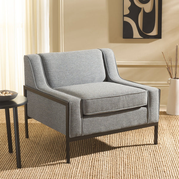 Safavieh Somerled Accent Chair - Contemporary Grey/Black Upholstered Seat For Style, Comfort & Versatility ACH4528A