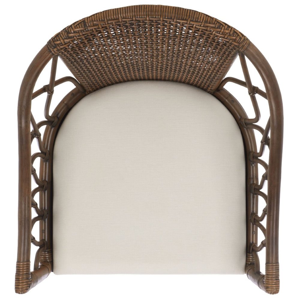 Safavieh Miyomi Arm Chair - Handcrafted Comfort With Elegant Mahogany, Rattan Accents & Plush Cushioning ACH4900A