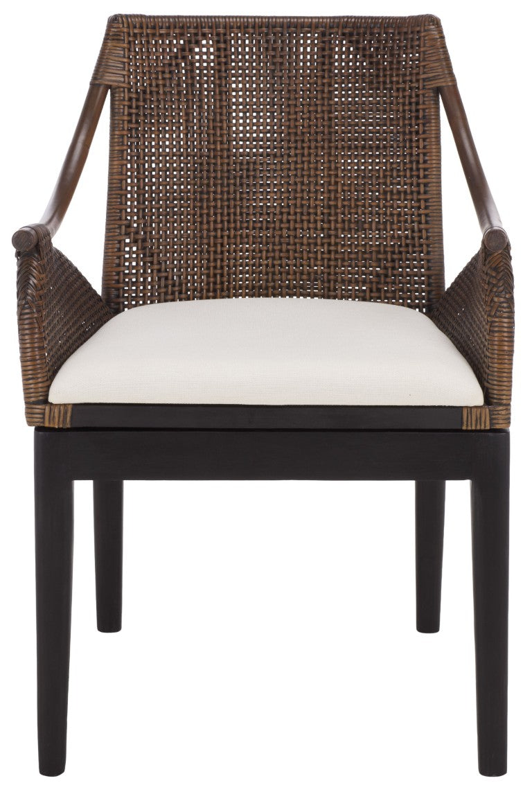 Safavieh Norita Two Tone Upholstered Accent Armchair with Black Legs for Modern Living Spaces ACH4901A