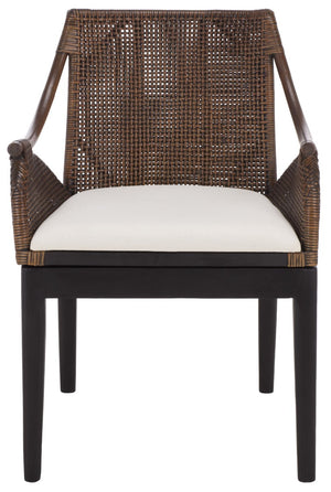 Safavieh Norita Two Tone Upholstered Accent Armchair with Black Legs for Modern Living Spaces ACH4901A
