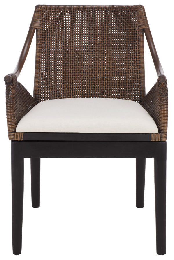 Safavieh Norita Two Tone Upholstered Accent Armchair with Black Legs for Modern Living Spaces ACH4901A