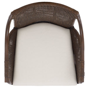 Safavieh Norita Two Tone Upholstered Accent Armchair with Black Legs for Modern Living Spaces ACH4901A