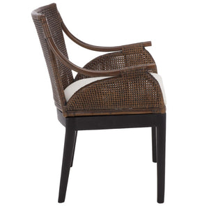 Safavieh Norita Two Tone Upholstered Accent Armchair with Black Legs for Modern Living Spaces ACH4901A