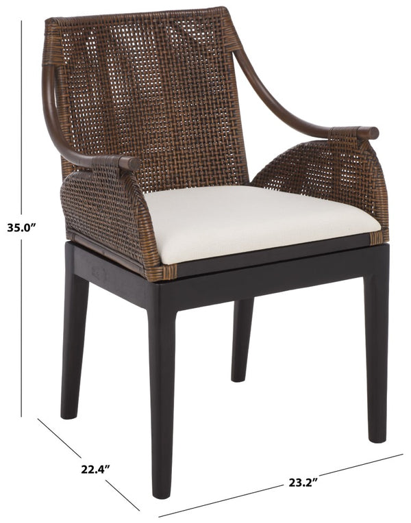 Safavieh Norita Two Tone Upholstered Accent Armchair with Black Legs for Modern Living Spaces ACH4901A