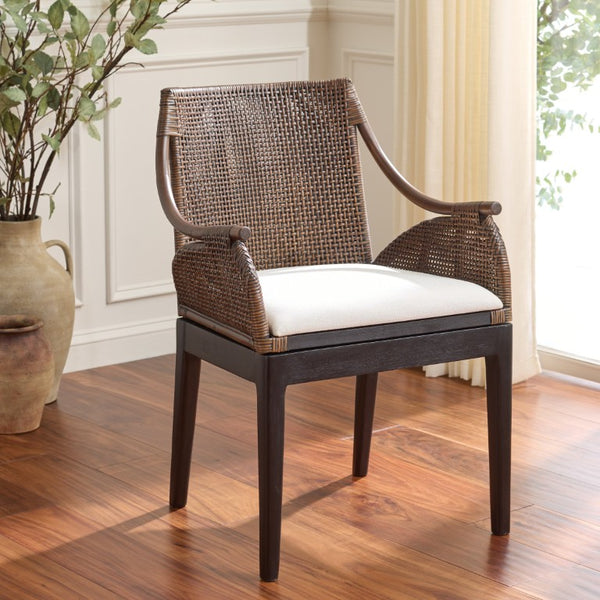 Safavieh Norita Two Tone Upholstered Accent Armchair with Black Legs for Modern Living Spaces ACH4901A