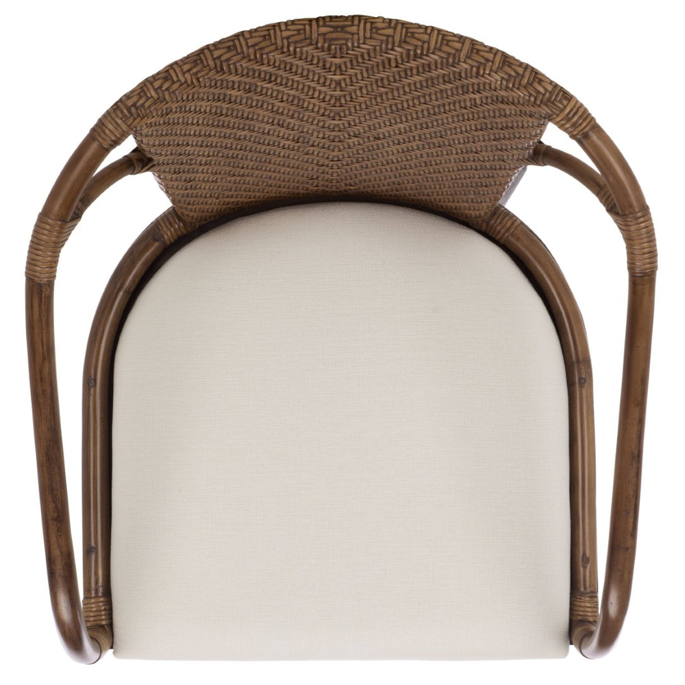Safavieh Kumi Arm Chair - Timeless Rattan & Mahogany Accent Chair With Ivory Upholstery For Cozy Spaces ACH4902A
