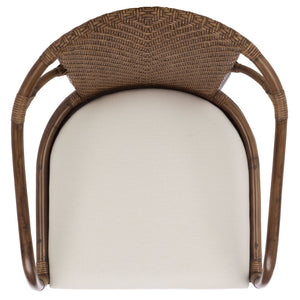 Safavieh Kumi Arm Chair - Timeless Rattan & Mahogany Accent Chair With Ivory Upholstery For Cozy Spaces ACH4902A