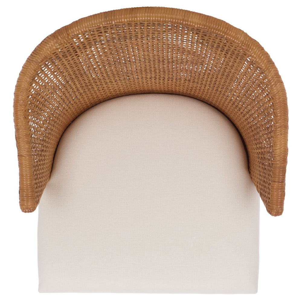 Safavieh Mura Arm Chair - Elegant Mahogany & Rattan Upholstered Accent Chair For Stylish Living Spaces ACH4903A