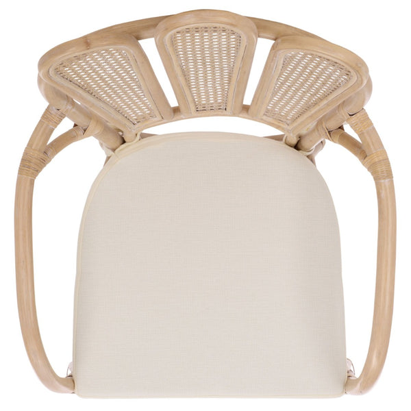 Safavieh Maki Arm Chair - Coastal-Inspired Accent Chair With Rattan Accents And Plush Ivory Upholstery ACH4904A