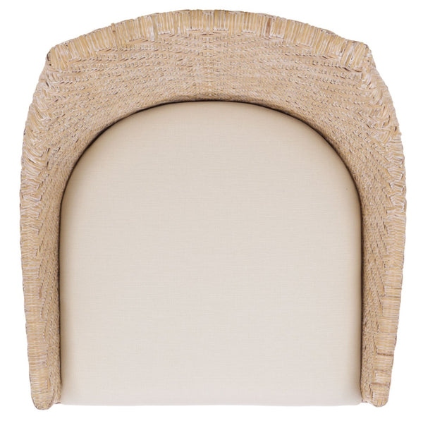 Safavieh Riko Arm Chair - Vintage Charm Meets Modern Comfort With Plush Fabric And Rattan Detailing For Any Space Natural / Ivory / Brown Legs ACH4906A