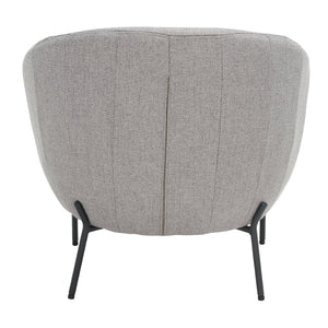 Safavieh Emmi Elegant Upholstered Accent Chair In Plush Grey Velvet With Modern Black Metal Legs For Glam Spaces ACH5102A