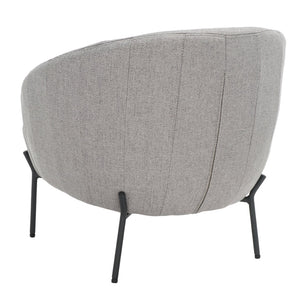Safavieh Emmi Elegant Upholstered Accent Chair In Plush Grey Velvet With Modern Black Metal Legs For Glam Spaces ACH5102A