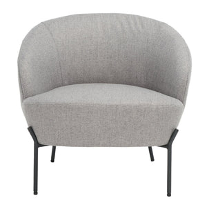 Safavieh Emmi Elegant Upholstered Accent Chair In Plush Grey Velvet With Modern Black Metal Legs For Glam Spaces ACH5102A