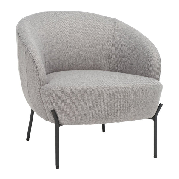Safavieh Emmi Elegant Upholstered Accent Chair In Plush Grey Velvet With Modern Black Metal Legs For Glam Spaces ACH5102A