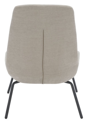 Safavieh Bridger Mid-Century Modern Accent Chair In Light Grey Velvet With Stylish Black Metal Legs ACH5103A
