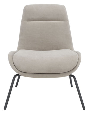 Safavieh Bridger Mid-Century Modern Accent Chair In Light Grey Velvet With Stylish Black Metal Legs ACH5103A