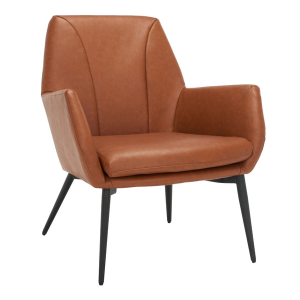 Safavieh Auggie Arm Chair – Mid-Century Modern & Art Deco Fusion With Tufted Detail And Black Metal Legs ACH5104B