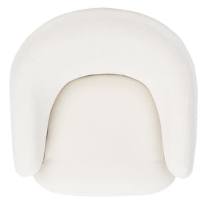 Safavieh Ezro Upholstered Accent Chair - Chic Modern Barrel Design With Swivel Base For Stylish Comfort Cream / Black ACH5105A