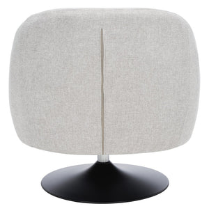 Safavieh Ezro Upholstered Accent Chair - Chic Modern Barrel Design With Swivel Base For Stylish Comfort Light Grey / Black ACH5105B
