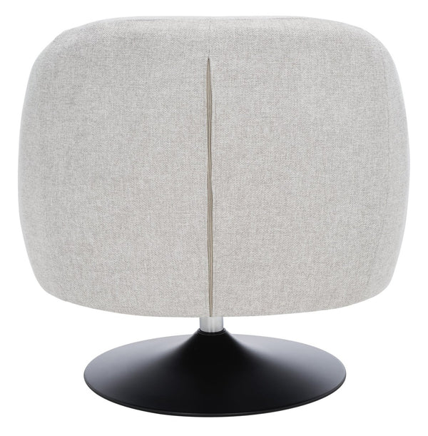 Safavieh Ezro Upholstered Accent Chair - Chic Modern Barrel Design With Swivel Base For Stylish Comfort Light Grey / Black ACH5105B