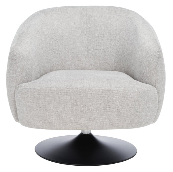 Safavieh Ezro Upholstered Accent Chair - Chic Modern Barrel Design With Swivel Base For Stylish Comfort Light Grey / Black ACH5105B