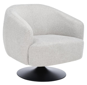 Safavieh Ezro Upholstered Accent Chair - Chic Modern Barrel Design With Swivel Base For Stylish Comfort Light Grey / Black ACH5105B