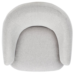 Safavieh Ezro Upholstered Accent Chair - Chic Modern Barrel Design With Swivel Base For Stylish Comfort Light Grey / Black ACH5105B