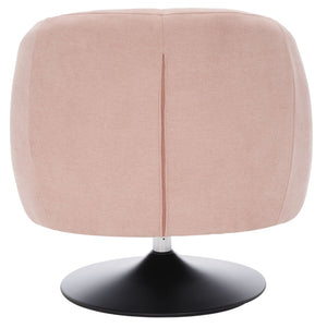 Safavieh Ezro Upholstered Accent Chair - Chic Modern Barrel Design With Swivel Base For Stylish Comfort Blush / Black ACH5105C