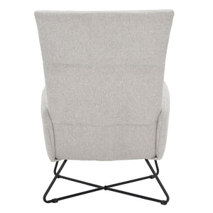 Safavieh Coleman Mid-Century Armchair - Plush Light Grey Velvet With Tufted Back & Sleek Black Hairpin Legs ACH5106A