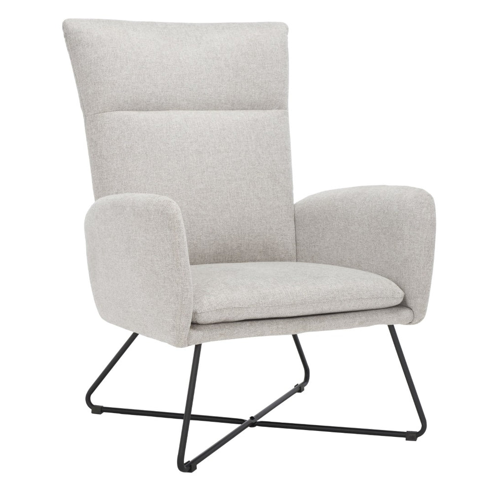 Safavieh Coleman Mid-Century Armchair - Plush Light Grey Velvet With Tufted Back & Sleek Black Hairpin Legs ACH5106A