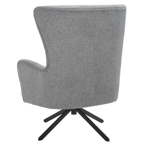 Safavieh Geonna Upholstered Arm Chair - Luxurious Velvet Wingback Design With Swivel Base For Modern Comfort Medium Grey / Black ACH5107A
