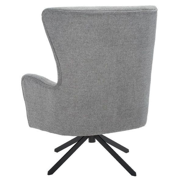 Safavieh Geonna Upholstered Arm Chair - Luxurious Velvet Wingback Design With Swivel Base For Modern Comfort Medium Grey / Black ACH5107A