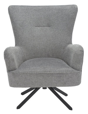 Safavieh Geonna Upholstered Arm Chair - Luxurious Velvet Wingback Design With Swivel Base For Modern Comfort Medium Grey / Black ACH5107A