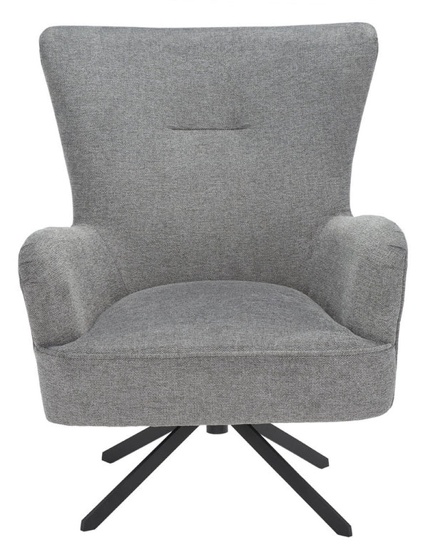 Safavieh Geonna Upholstered Arm Chair - Luxurious Velvet Wingback Design With Swivel Base For Modern Comfort Medium Grey / Black ACH5107A