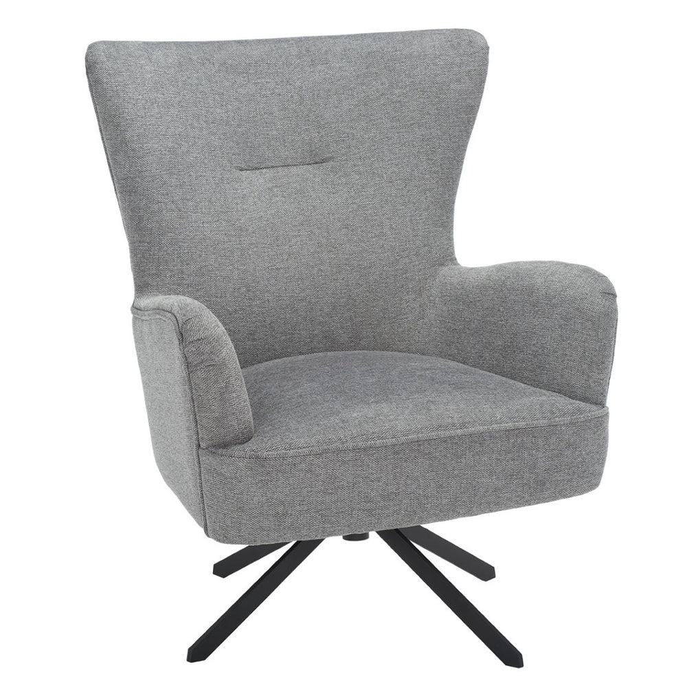 Safavieh Geonna Upholstered Arm Chair - Luxurious Velvet Wingback Design With Swivel Base For Modern Comfort Medium Grey / Black ACH5107A