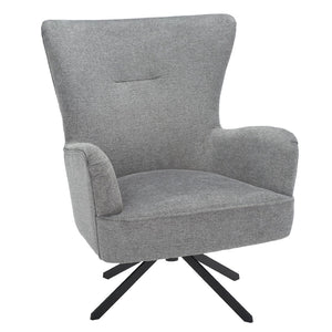 Safavieh Geonna Upholstered Arm Chair - Luxurious Velvet Wingback Design With Swivel Base For Modern Comfort Medium Grey / Black ACH5107A