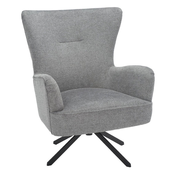 Safavieh Geonna Upholstered Arm Chair - Luxurious Velvet Wingback Design With Swivel Base For Modern Comfort Medium Grey / Black ACH5107A